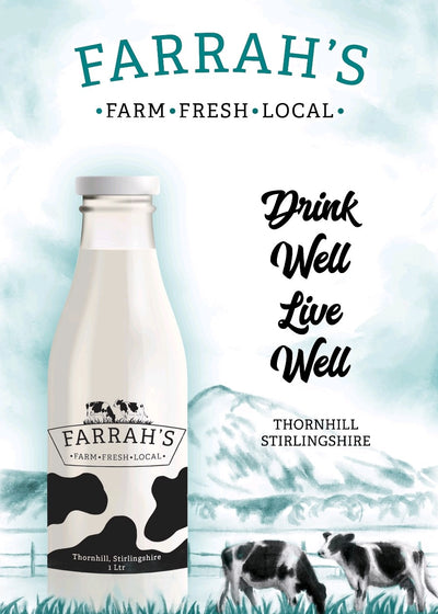 Farrah's Fresh, glass bottle Whole milk